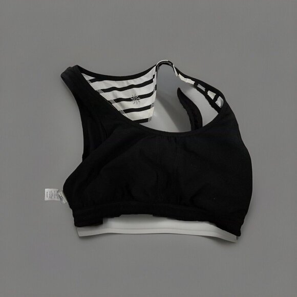 Athleta Black/White Stripe Triple Dare Yoga Sports Bra Small - Picture 6 of 6